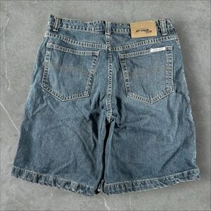 Prego Jean Shorts Men 34 Blue Y2K Baggy Wide Leg Grunge Skater 00s Hip Hop Jorts